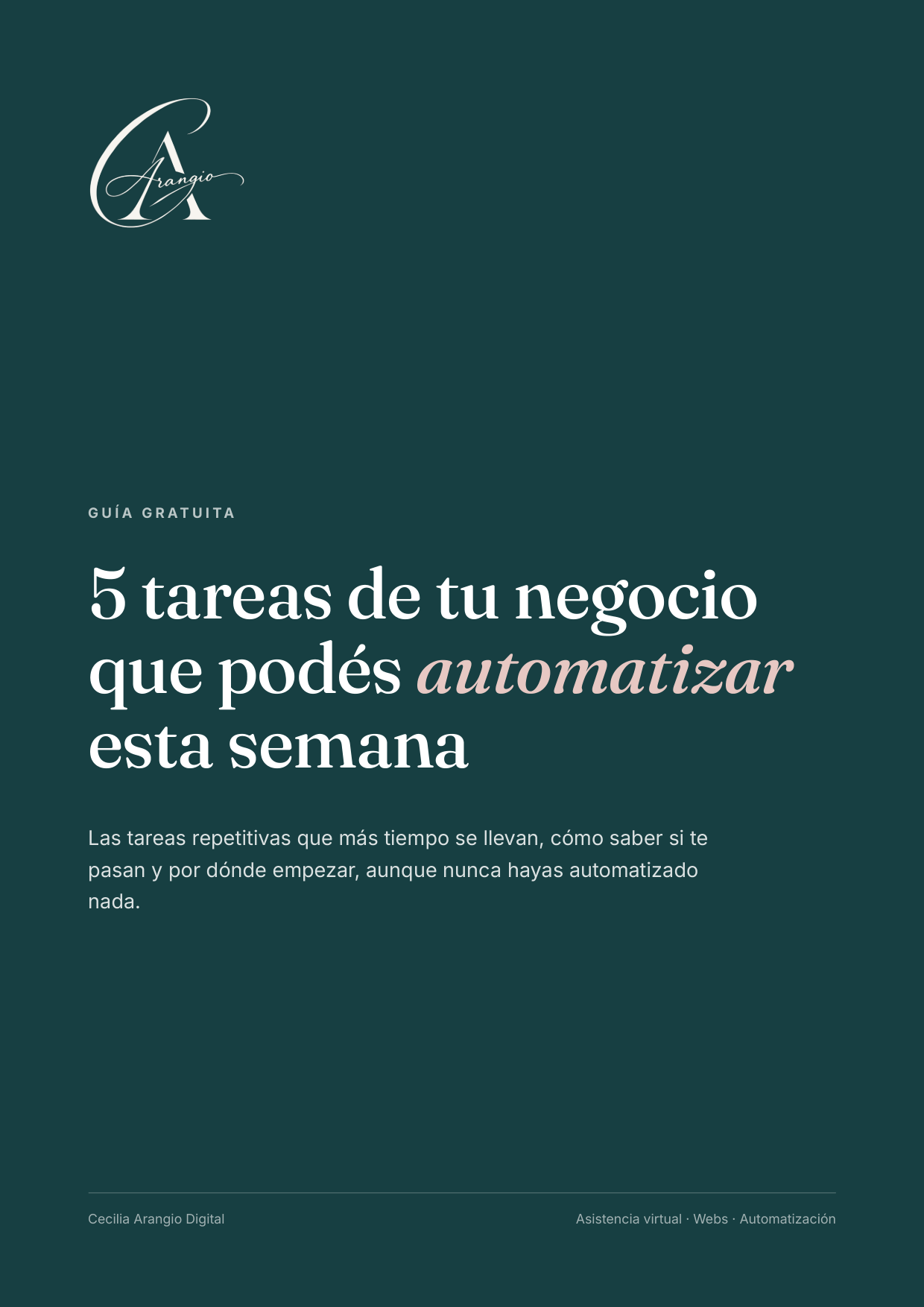 Guide cover: 5 tasks in your business you can automate this week