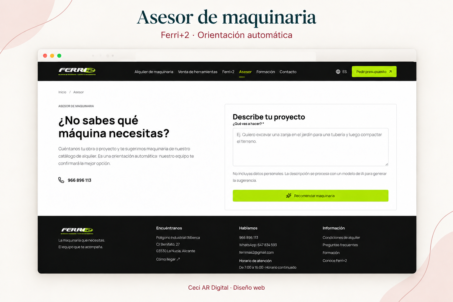 Machinery adviser